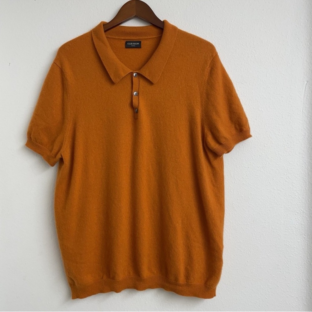 100% Cashmere Vibrant Orange Polo Shirt